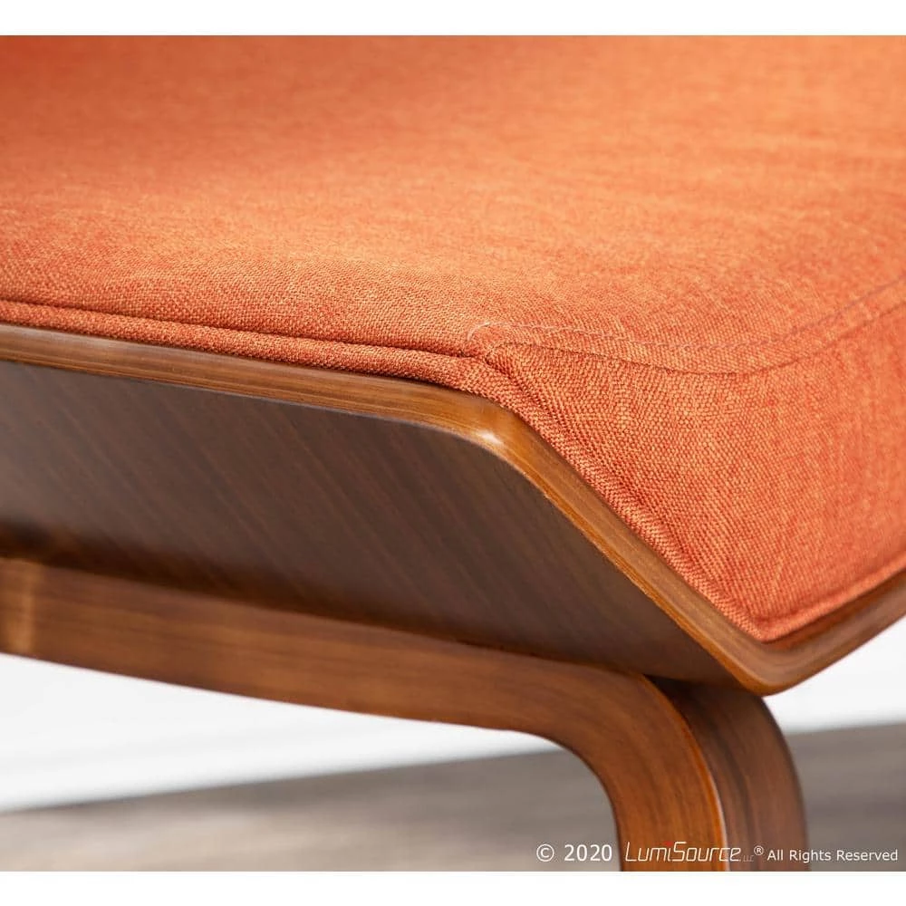 Corazza Walnut and Orange Counter Chair by Lumisource 10 Corazza Walnut and Orange Counter Chair by Lumisource - Image 8