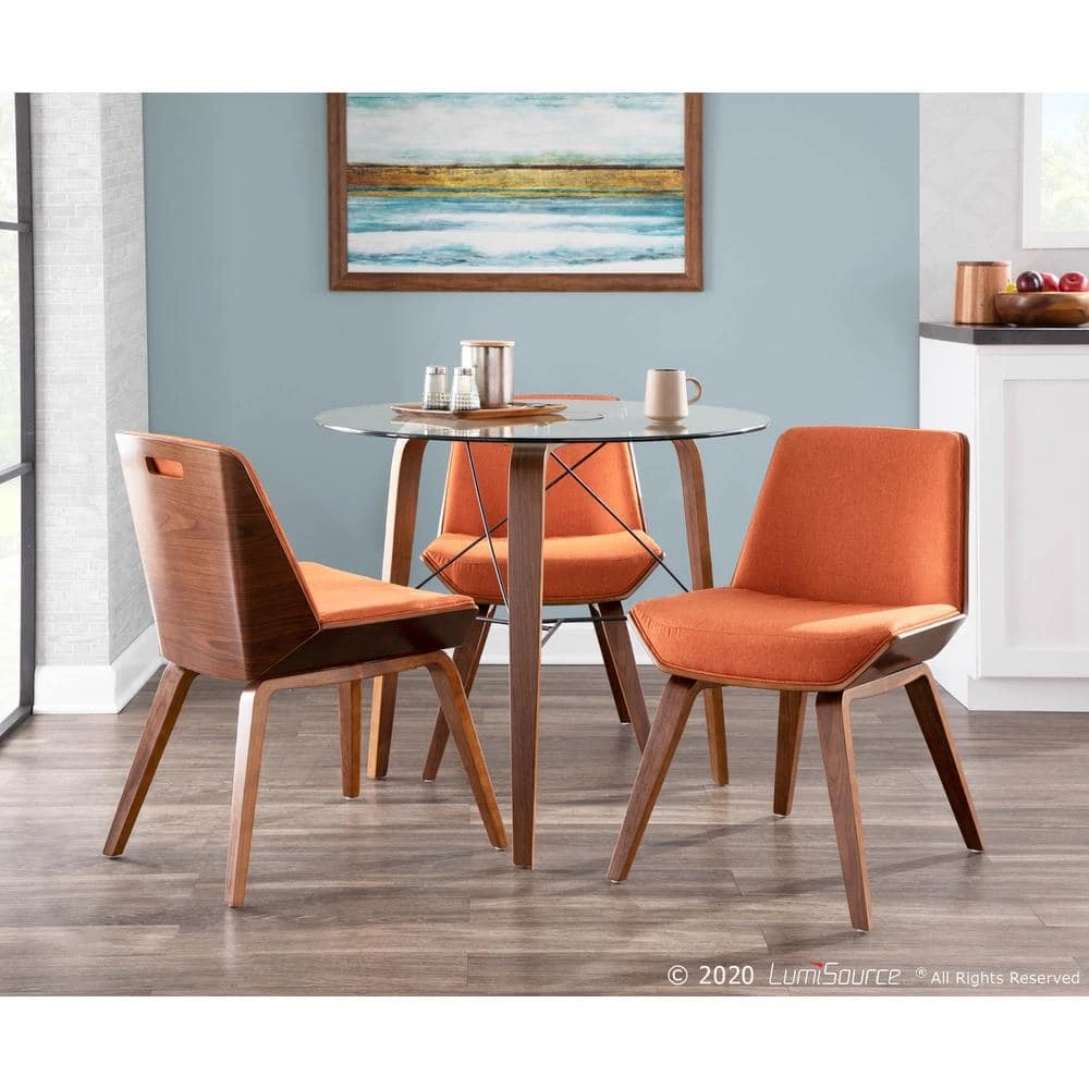 Corazza Walnut and Orange Counter Chair by Lumisource 11 Corazza Walnut and Orange Counter Chair by Lumisource - Image 9