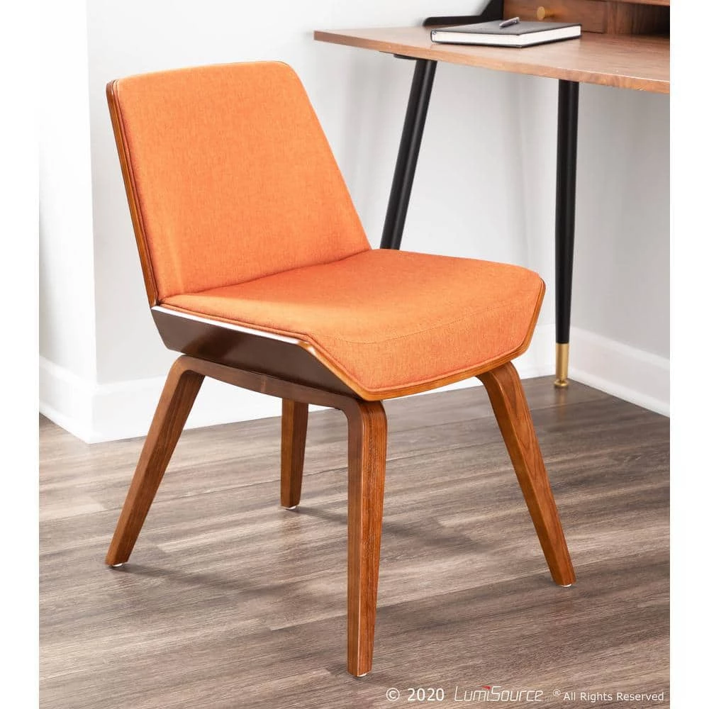 Corazza Walnut and Orange Counter Chair by Lumisource 8 Corazza Walnut and Orange Counter Chair by Lumisource - Image 6