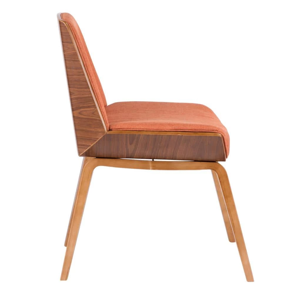 Corazza Walnut and Orange Counter Chair by Lumisource 4 Corazza Walnut and Orange Counter Chair by Lumisource - Image 2