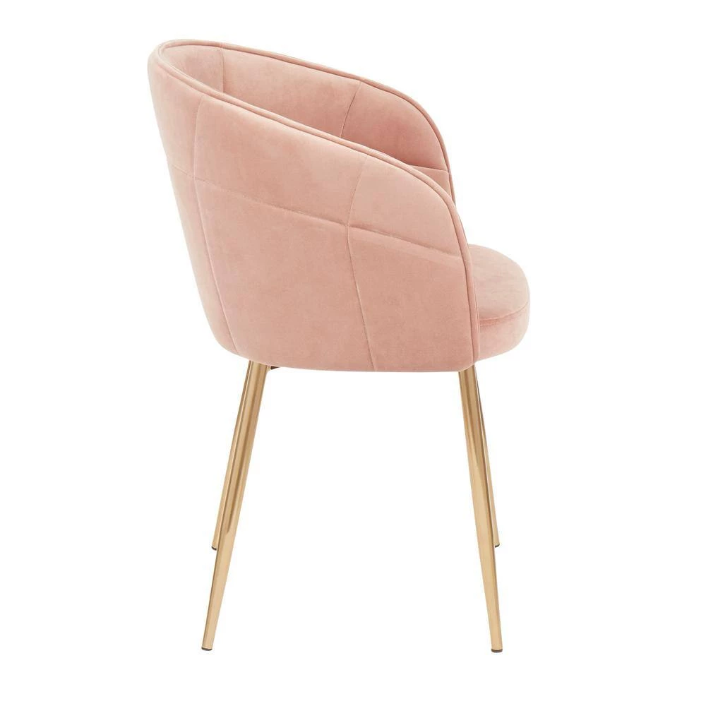 Lindsey Pink Velvet Dining Chair by Lumisource 4 Lindsey Pink Velvet Dining Chair by Lumisource - Image 2
