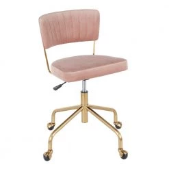 Tania Gold Task Chair Pink Velvet by Lumisource