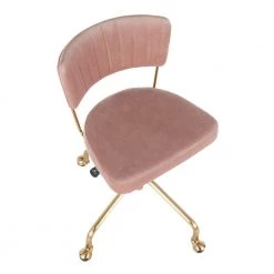 Tania Gold Task Chair Pink Velvet by Lumisource -Cheap Lumisource Store pink lumisource task chairs oc tania auvpk a0 1000