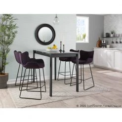 Tara 37 in. Purple Noise Fabric and Black Metal Counter Height Bar Stool (Set of 2) by Lumisource 13 Tara 37 in. Purple Noise Fabric and Black Metal Counter Height Bar Stool (Set of 2) by Lumisource -Cheap Lumisource Store purple noise fabric black metal lumisource bar stools b26 tara bknpr2 31 1000