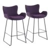 Tara 37 in. Purple Noise Fabric and Black Metal Counter Height Bar Stool (Set of 2) by Lumisource -Cheap Lumisource Store purple noise fabric black metal lumisource bar stools b26 tara bknpr2 64 1000