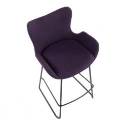 Tara 37 in. Purple Noise Fabric and Black Metal Counter Height Bar Stool (Set of 2) by Lumisource 11 Tara 37 in. Purple Noise Fabric and Black Metal Counter Height Bar Stool (Set of 2) by Lumisource -Cheap Lumisource Store purple noise fabric black metal lumisource bar stools b26 tara bknpr2 a0 1000