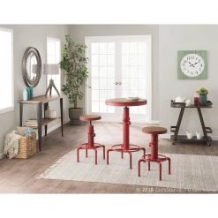 Hydra 3-Piece Industrial Red Bar Set by Lumisource -Cheap Lumisource Store red lumisource dining room sets b hydra3 rbn 31 1000