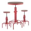 Hydra 3-Piece Industrial Red Bar Set by Lumisource -Cheap Lumisource Store red lumisource dining room sets b hydra3 rbn 64 1000