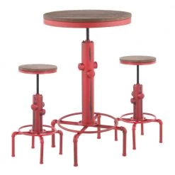 Hydra 3-Piece Industrial Red Bar Set by Lumisource