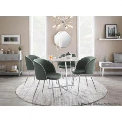 Fran Sage Green Velvet and Chrome Dining Side Chair (Set of 2) by Lumisource 11 Fran Sage Green Velvet and Chrome Dining Side Chair (Set of 2) by Lumisource -Cheap Lumisource Store sage green velvet chrome lumisource dining chairs ch fran vlgn2 31 1000