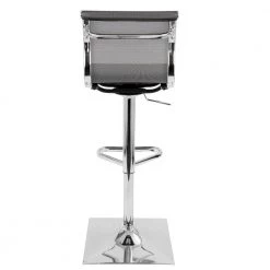 Mirage Silver Adjustable Height Bar Stool by Lumisource -Cheap Lumisource Store silver chrome lumisource bar stools bs tw mirage sv 66 1000