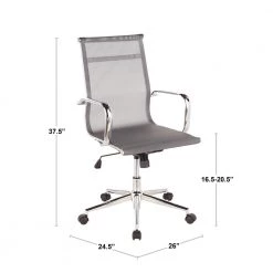 Mirage Adjustable Silver Office Chair with Swivel by Lumisource -Cheap Lumisource Store silver chrome lumisource task chairs ofc mirage sv 4f 1000