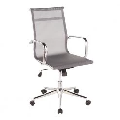 Mirage Adjustable Silver Office Chair with Swivel by Lumisource