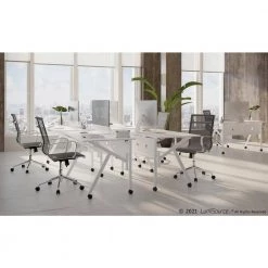 Mirage Adjustable Silver Office Chair with Swivel by Lumisource -Cheap Lumisource Store silver chrome lumisource task chairs ofc mirage sv c3 1000