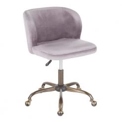 Fran Antique Silver Velvet Adjustable Task Chair by Lumisource