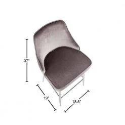 Marcel 25 in. Chrome Metal Counter Stool with Silver Velvet Uphostery (Set of 2) by Lumisource -Cheap Lumisource Store silver velvet chrome lumisource bar stools b25 marcel vsv2 40 1000