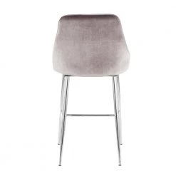 Marcel 25 in. Chrome Metal Counter Stool with Silver Velvet Uphostery (Set of 2) by Lumisource -Cheap Lumisource Store silver velvet chrome lumisource bar stools b25 marcel vsv2 66 1000