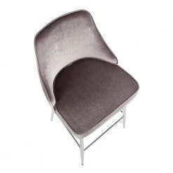 Marcel 25 in. Chrome Metal Counter Stool with Silver Velvet Uphostery (Set of 2) by Lumisource -Cheap Lumisource Store silver velvet chrome lumisource bar stools b25 marcel vsv2 a0 1000