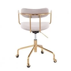 Demi Silver Velvet and Gold Metal Task Chair by Lumisource -Cheap Lumisource Store silver velvet gold metal lumisource task chairs oc demi auvsv 66 1000