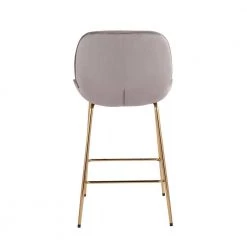 Diva 40.25 in. Silver Velvet and Gold Steel High Back Metal Frame Counter Height Bar Stool (Set of 2) by Lumisource -Cheap Lumisource Store silver velvet gold steel lumisource bar stools b26 diva auvsv2 66 1000