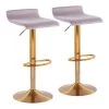 Ale 34.75 in. Silver Velvet and Gold Steel Adjustable Bar Stool (Set of 2) by Lumisource -Cheap Lumisource Store silver velvet gold steel lumisource bar stools bs ale auvsv2 64 1000