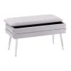 Neapolitan Chrome Storage Bench in Silver Velvet 16 in. x 30.75 in. x 14.50 in. by Lumisource -Cheap Lumisource Store silver velvet lumisource bedroom benches ot neo vsv 64 1000