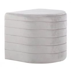 Demi Silver Velvet Ottoman by Lumisource
