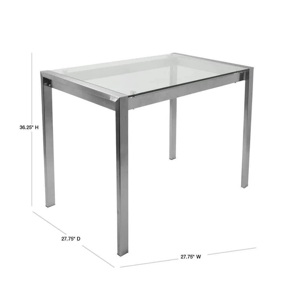 Fuji Contemporary Stainless Steel and Glass Counter Table by Lumisource 5 Fuji Contemporary Stainless Steel and Glass Counter Table by Lumisource - Image 3