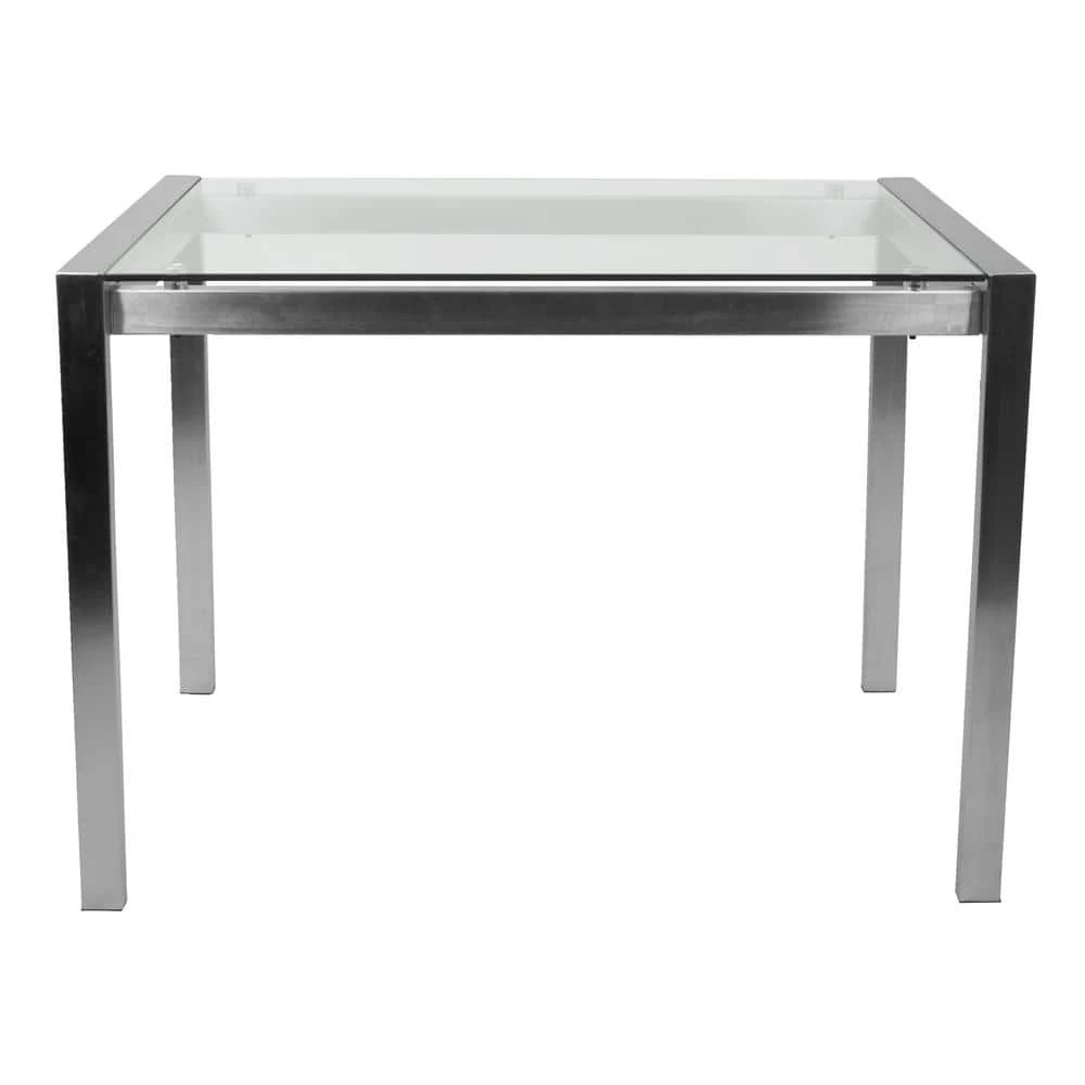 Fuji Contemporary Stainless Steel and Glass Counter Table by Lumisource 7 Fuji Contemporary Stainless Steel and Glass Counter Table by Lumisource - Image 5
