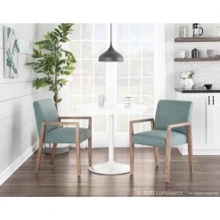 Carmen Teal Fabric and Whitewashed Wood Arm Chair (Set of 2) by Lumisource -Cheap Lumisource Store teal fabric lumisource dining chairs dc carmarm wwtl2 31 1000