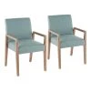 Carmen Teal Fabric and Whitewashed Wood Arm Chair (Set of 2) by Lumisource -Cheap Lumisource Store teal fabric lumisource dining chairs dc carmarm wwtl2 64 1000