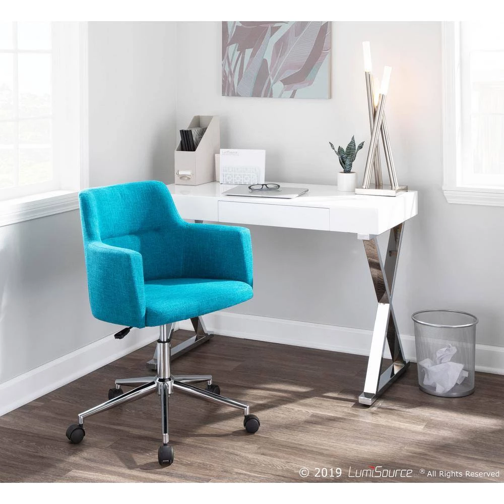 Andrew Contemporary Adjustable Teal Fabric Office Chair by Lumisource 8 Andrew Contemporary Adjustable Teal Fabric Office Chair by Lumisource - Image 6
