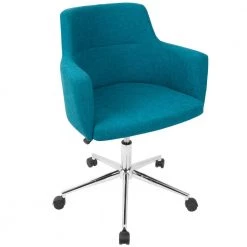 Andrew Contemporary Adjustable Teal Fabric Office Chair by Lumisource