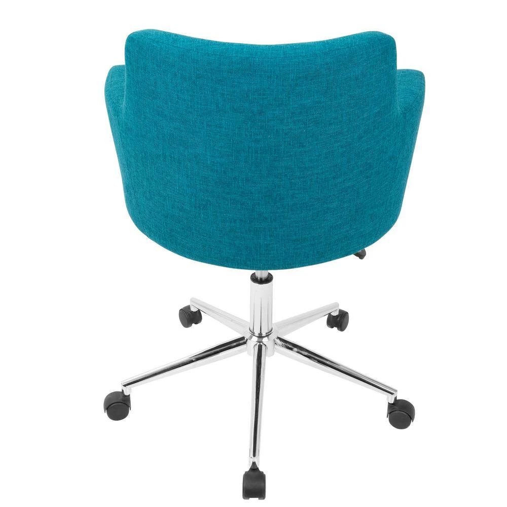 Andrew Contemporary Adjustable Teal Fabric Office Chair by Lumisource 6 Andrew Contemporary Adjustable Teal Fabric Office Chair by Lumisource - Image 4