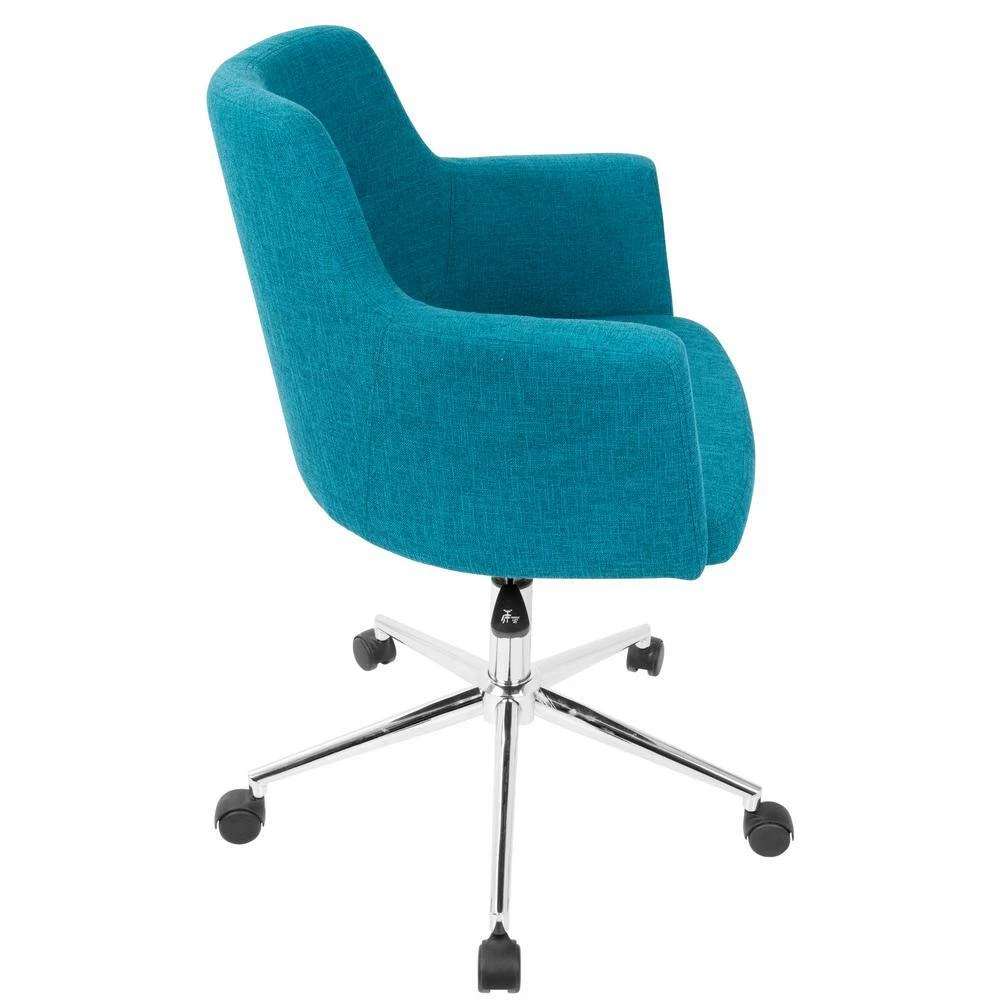 Andrew Contemporary Adjustable Teal Fabric Office Chair by Lumisource 4 Andrew Contemporary Adjustable Teal Fabric Office Chair by Lumisource - Image 2