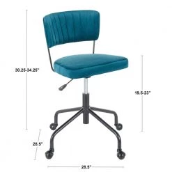 Tania Black Task Chair Teal Velvet by Lumisource 12 Tania Black Task Chair Teal Velvet by Lumisource -Cheap Lumisource Store teal lumisource task chairs oc tania bkvtl c3 1000