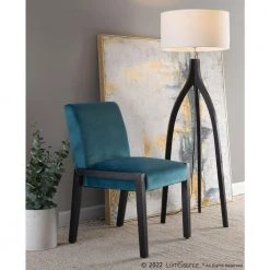 Carmen Teal Velvet and Black Wood Side Dining Chair (Set of 2) by Lumisource 11 Carmen Teal Velvet and Black Wood Side Dining Chair (Set of 2) by Lumisource -Cheap Lumisource Store teal velvet black wood lumisource dining chairs dc carmen bkcvtl2 31 1000
