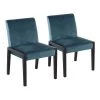 Carmen Teal Velvet and Black Wood Side Dining Chair (Set of 2) by Lumisource -Cheap Lumisource Store teal velvet black wood lumisource dining chairs dc carmen bkcvtl2 64 1000