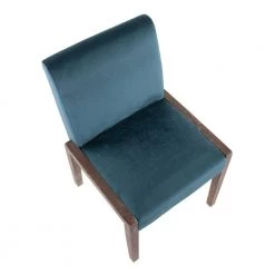 Carmen Teal Velvet and White Washed Wood Side Dining Chair (Set of 2) by Lumisource -Cheap Lumisource Store teal velvet white washed wood lumisource dining chairs dc carmen wwcvtl2 a0 1000