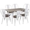 Oregon 7-Piece Vintage White and Espresso Dining Set by Lumisource -Cheap Lumisource Store vintage white espresso lumisource dining room sets ds or7 vw e 64 1000