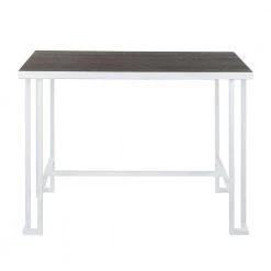 White Metal and Espresso Wood Roman Counter Height Dining Table in Vintage by Lumisource -Cheap Lumisource Store vintage white espresso lumisource kitchen dining tables ct rmn vwe 66 1000