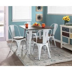 Oregon Vintage White and Espresso 36 in. Square Dining Table by Lumisource 11 Oregon Vintage White and Espresso 36 in. Square Dining Table by Lumisource -Cheap Lumisource Store vintage white espresso lumisource kitchen dining tables dt or3636 vw e 31 1000