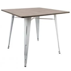 Oregon Vintage White and Espresso 36 in. Square Dining Table by Lumisource