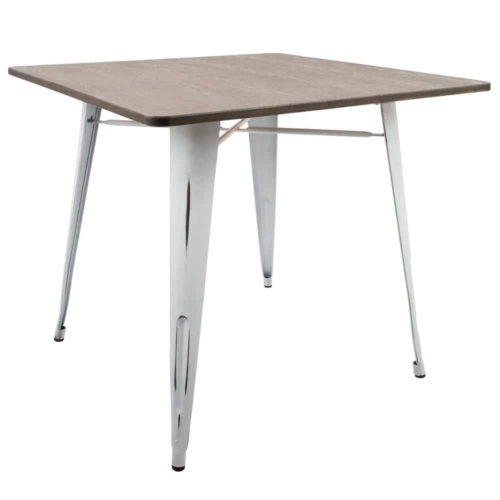Oregon Vintage White and Espresso 36 in. Square Dining Table by Lumisource 3 Oregon Vintage White and Espresso 36 in. Square Dining Table by Lumisource