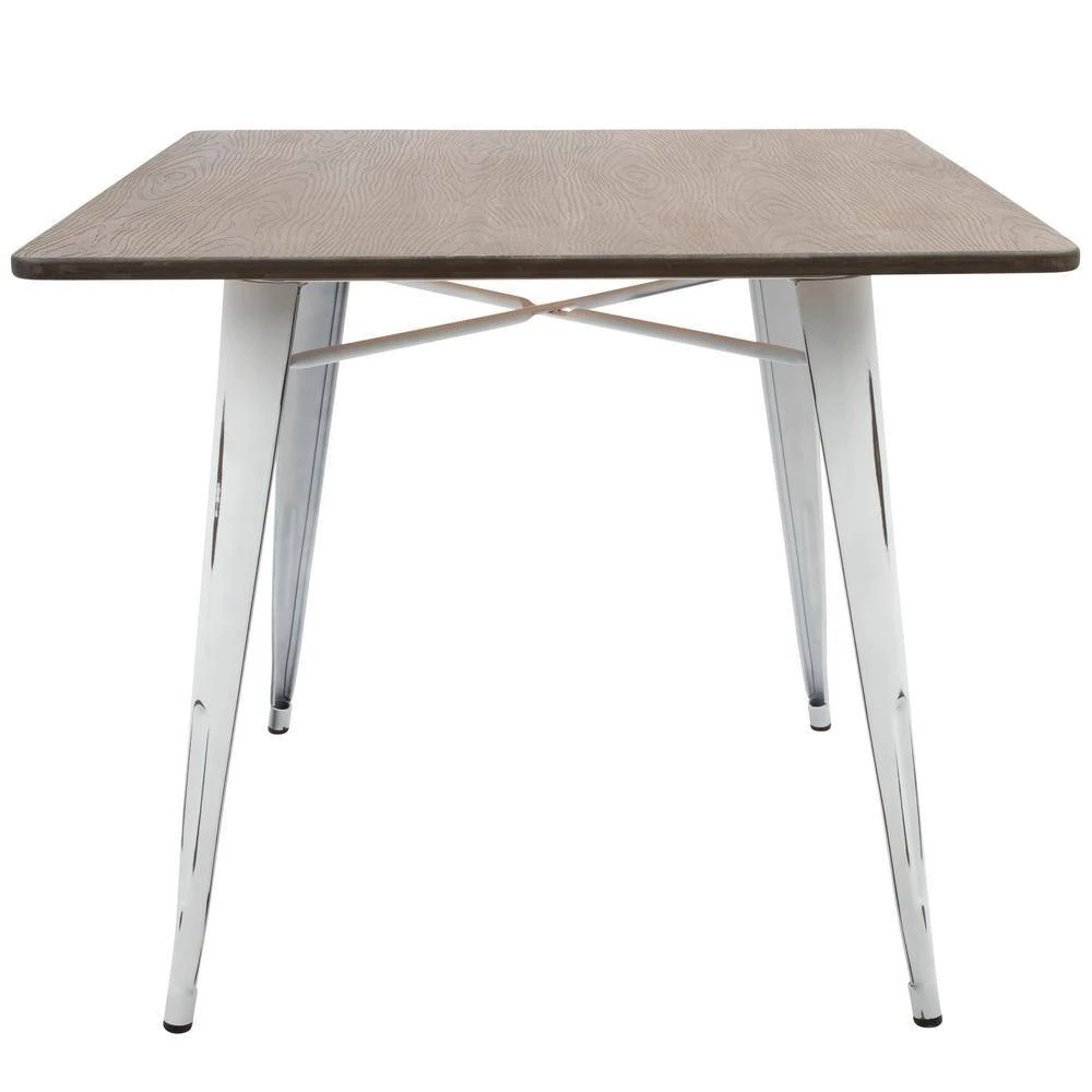 Oregon Vintage White and Espresso 36 in. Square Dining Table by Lumisource 4 Oregon Vintage White and Espresso 36 in. Square Dining Table by Lumisource - Image 2