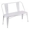 Oregon Vintage White Metal Bench by Lumisource -Cheap Lumisource Store vintage white lumisource dining benches bc ormtl vw 64 1000
