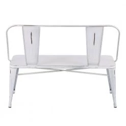 Oregon Vintage White Metal Bench by Lumisource 12 Oregon Vintage White Metal Bench by Lumisource -Cheap Lumisource Store vintage white lumisource dining benches bc ormtl vw 66 1000