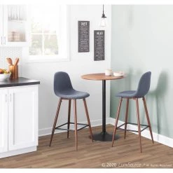 Pebble Black and Walnut Adjustable Dining to Bar Table by Lumisource -Cheap Lumisource Store walnut black lumisource bar tables tb peb bk wl 31 1000