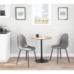 Pebble Black and Walnut Adjustable Dining to Bar Table by Lumisource -Cheap Lumisource Store walnut black lumisource bar tables tb peb bk wl c3 1000