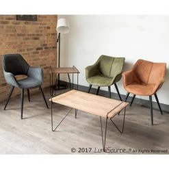 Loft Walnut and Black End Table with Metal Hairpin Legs by Lumisource 17 Loft Walnut and Black End Table with Metal Hairpin Legs by Lumisource -Cheap Lumisource Store walnut black lumisource end side tables tbe loft wl bk 31 1000